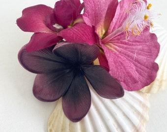 Berry Hawaiiaanse haarclip/berry hibiscus haarclip/hibiscus frangipani haarclip/haarbloem/50s haarbloem