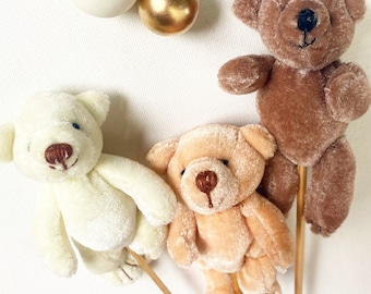 Teddy bear stick/teddy bear/teddy bear/mini bear/baby teddy bear/1st birthday/teddy bear cake topper