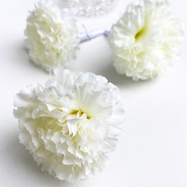 Boutonnière oeillet blanc/oeillet/oeillet en soie/boutonnière oeillet blanc/boutonnière oeillet/fleur du marié blanche