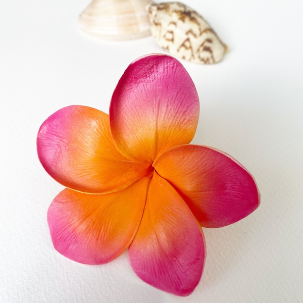 Pink orange plumeria/plumeria/frangipani/frangipani hair flower/hawaiian/DIY plumeria cake flowers/