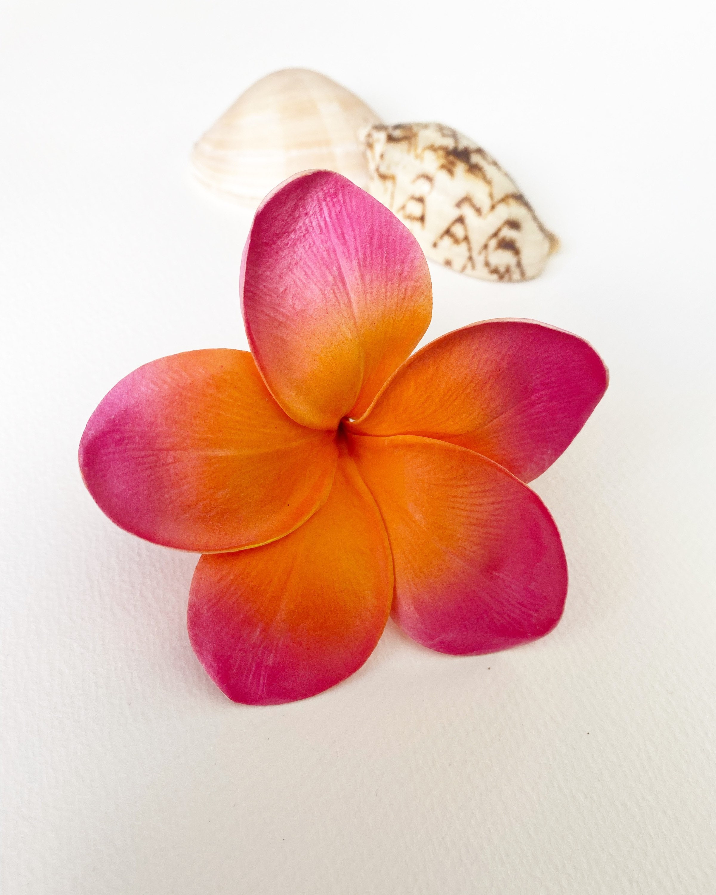 California Pink orange plumeria/plumeria/frangipani/frangipani hair flower/hawaiian hair flower/plumeria cake flower/Polynesian hair flower