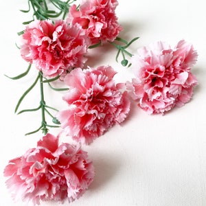 Cake carnation/candy pink carnation/single silk carnation/silk carnation/pink carnation/pink cake/whimsical cake flower/fairy cake flower