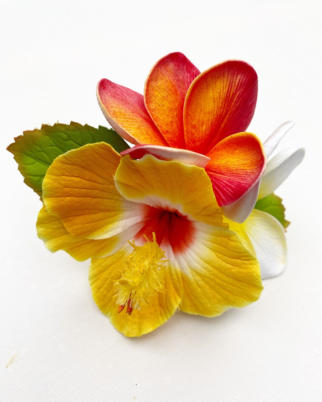 Yellow Orange Red Hawaiian Hair Clip/hibiscus Frangipani Hair Clip ...