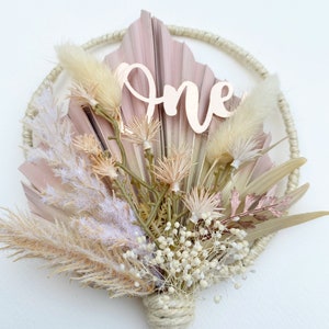Una decorazione per torta/primo compleanno/primo compleanno/pampa/scelta per torta/ragazza/bambina/compleanno/uno/un compleanno/blush/boho/floreale/torta di compleanno/uno
