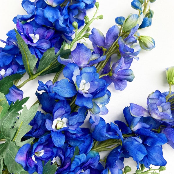 1  delphinium stem /blue delphinium/delphinium/boy flowers/blue/dark blue/silk delphinium/realistic delphinium/dark blue delphinium