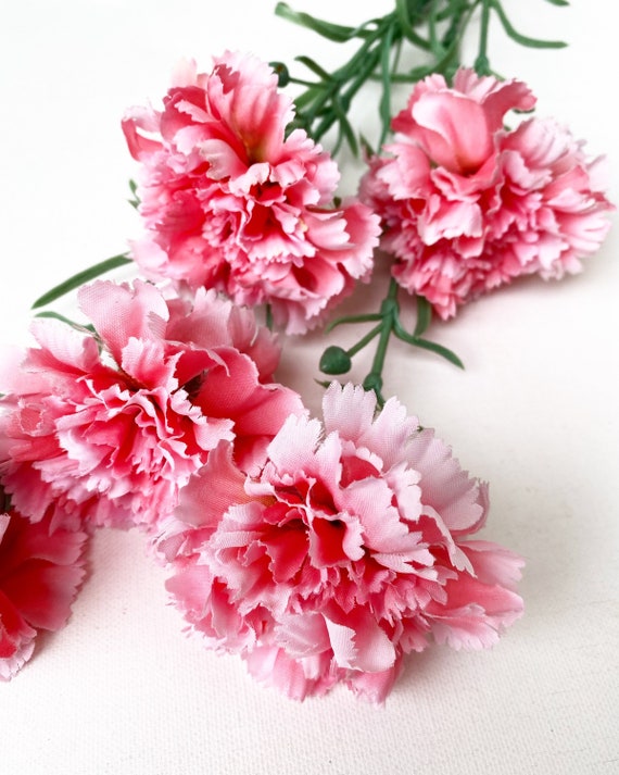 Flor de clavel rosa / clavel de seda único / clavel de seda / - Etsy México