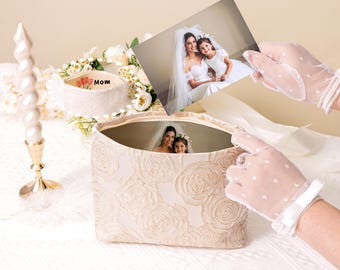 Bestickte Clutch für Hochzeiten: Hochzeits-Clutch mit Foto, Geschenk für Mutter der Braut