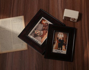Benutzerdefinierte Porträt Mini Foto Tapisserie mit Rahmen - Baumwollleinwand Geschenk für Frau oder Mann
