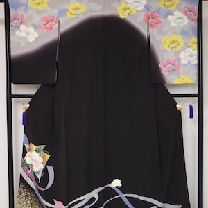 Vintage Japanese silk kimono robe Homongi