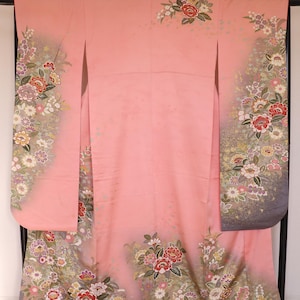 peignoir kimono en soie japonais vintage Furisode