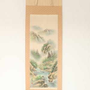 Vintage Japanese Hanging scroll Kakejiku painting on paper