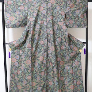 kimono japonais vintage en soie Oshima Tsumugi
