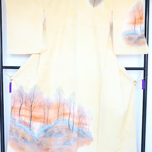 Vintage Japanese silk kimono robe Homongi