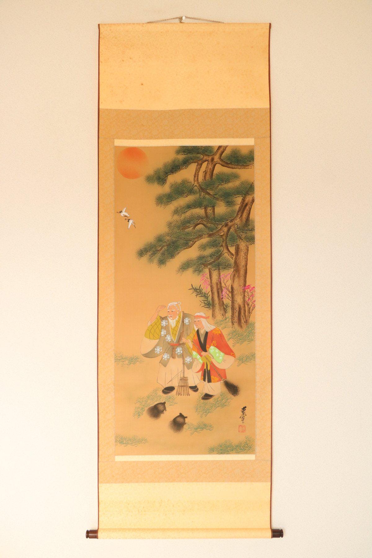 ヴィンテージの日本の掛け軸、紙に描かれた掛軸 - Etsy 日本