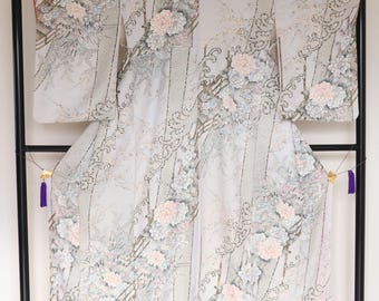 Vintage Japanese silk kimono robe Homongi