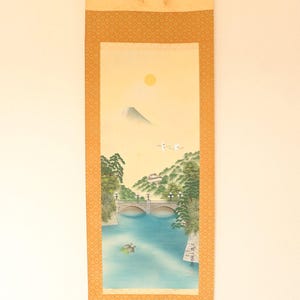 Vintage Japanese Hanging scroll Kakejiku painting on paper