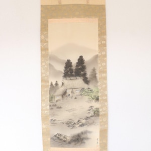 Vintage Japanese Hanging scroll Kakejiku painting on paper