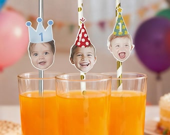 Custom Face straws, Birthday Party Decorations, Face on straw, Prank friends