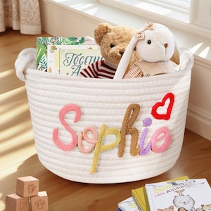 Personalized Baby Shower Gift Basket, Baby Name Shower Basket, Newborn Gift, Storage baskets, Toy Basket