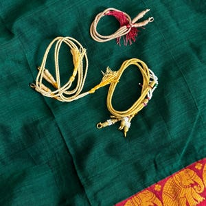 Justerbar tråd baktill i halsband Zari Dori halsband Sydindiska smycken | Handgjord justerbar halsbandstråd i guld | Tofs för halsband