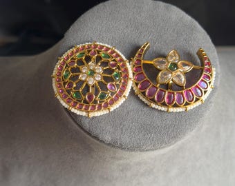 Surya Chandra Jada billai Hair Ornaments   | South Indian Gold Hair accessories - TRADITIONAL