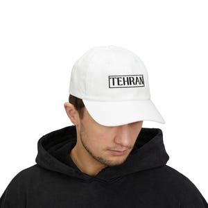 Embroidered Persian City Stylish Classic Dad Cap with Elegant Arabic Script, Gift for Fathers, Casual Wear, Trendy Headwear