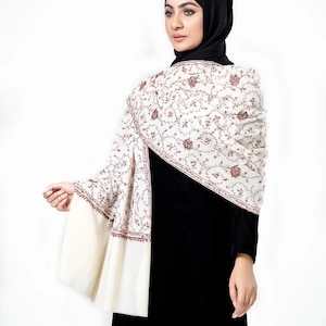 Tradition Kashmiri Embroidery Shawl, Pashmina Shawl, Needle Work Shawl, Handmade Shawl and Wrap