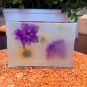 Decorative Handmade Luxury Artisan Soap - With Pressed Flowers-Scented