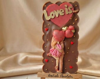 Regalo di cioccolato belga / Cioccolato personalizzato / Regalo di cioccolato per anniversario / Regalo di San Valentino per lei