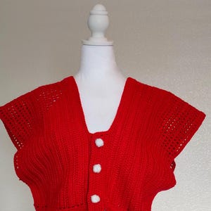 Hand crocheted women&#39;s sweater, 100% acrylic