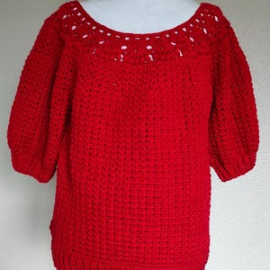 Hand crocheted acrylic yarn women&#39;s sweater