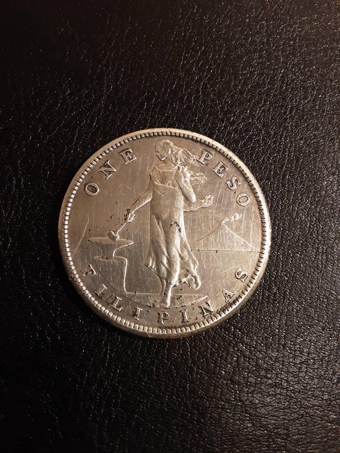 1908年頃のフィリピン1ペソ硬貨。銀含有量80%。商品番号A18 - Etsy 日本