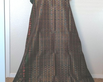 Handwoven Thai Silk Wrap Skirt Shawl, Surin Thailand Style, Hand Dyed Fabric