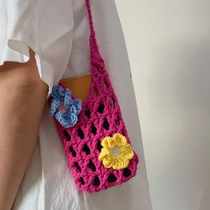 Borsa a tracolla piccola fatta a mano, custodia per telefono colorata lavorata a maglia per donna, borsa a tracolla all'uncinetto, borsa per telefono, regali per lei, regalo per adolescente