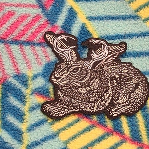 Jackalope Iron On Patch