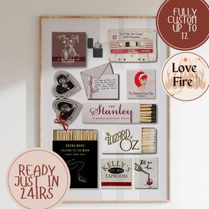 CUSTOM MATCHBOOK ART Personalized Digital Matchbox Gift| Large Matches Print Customized Retro Wall Poster Unique Anniversary Gift