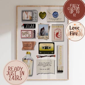 CUSTOM MATCHBOOK ART Personalized Digital Matchbox Gift| Large Matches Print Customized Retro Wall Poster Unique Anniversary Gift