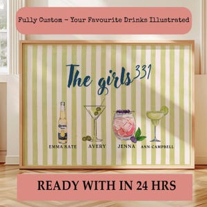 Personalisierter Cocktail Kunstdruck: Personalisiertes Cocktail Kunstwerk (Digitaler Download)