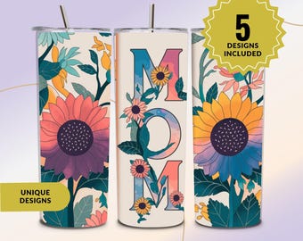 20 oz d'emballage de verre pour maman, sublimation Design, téléchargement numérique PNG, papier d'emballage pour verre de maman floral PNG, papier d'emballage pour verre de maman