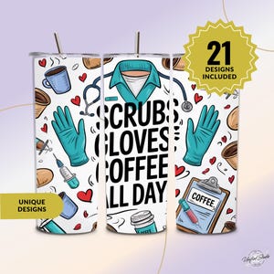 Nurse 20 oz skinny tumbler png sublimation design download, Nurse tumbler wrap png, 20 oz tumbler designs, tumbler png download