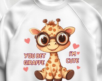 You Bet Giraffe I'm Cute Png, Kids Sublimation, Baby Giraffe Png, Sublimation Design, T-Shirt Design, Instant Digital Download Png, DTF