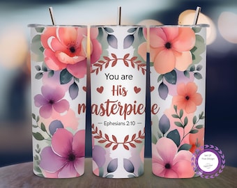 Christian Tumbler Wrap 20 oz Skinny Tumbler Sublimation Design Instant Digital Download Only, Faith Bible Scripture Verses Tumbler Wrap