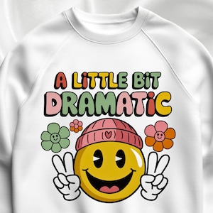A Little Bit Dramatic Retro PNG, Girl sublimation, Png for girl, Kids Sublimation, Retro png, Little girl Png, Toddler girl Png, Png