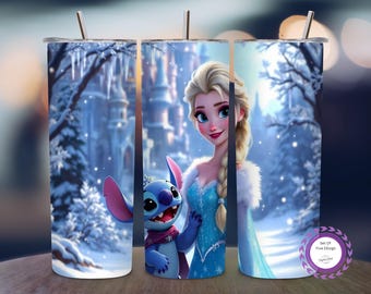 Ice Princess Tumbler Wrap, Snow Queen Skinny Tumbler PNG, 20oz Sublimation Design, Winter Wonderland Cup Wrap, Digital Download,Princess Png