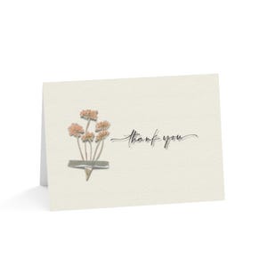 Ensemble élégant de cartes de voeux de remerciement, motif floral, parfait pour les mariages, les anniversaires, les remerciements d'un enseignant