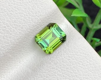 0.75 Carat Natural Forest Green Tourmaline, Emerald Cut