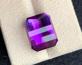 Pink-Purple Amethyst Gemstone: 9.95 Carat Pixel Cut, Brazil Origin