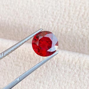 1.30 Carat Natural Red Spinel, Burma Red Spinel Stone - Round Shape, Red Spinel Jewelry, Loose Spinel Stone 6.30 x 6.30 x 3.99 MM