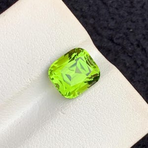 Cushion Cut Peridot Gemstone: 3.15 Carat Natural Green, Pakistan Origin