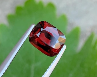 Burma Orange Red Spinel Gemstone: 1.85 Carat Cushion Cut